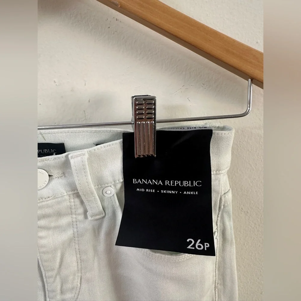 BANANA REPUBLIC Tie Dye Seafoam Mid-Rise Skinny SIZE 26P PETITE 4 Stretch Color - Picture 8 of 12
